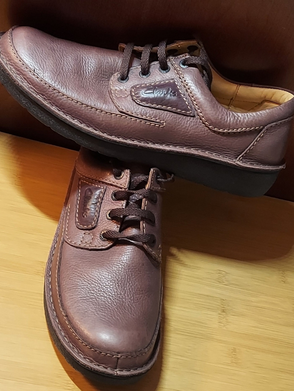 CLARKS UNSTRUCTURED NATURE II 26142038 MEN'S BROWN LEATHER OXFORDS SIZE 13